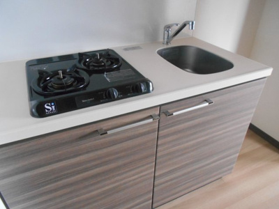 【キッチン】 | GENOVIA中野野方green veil | 2口コンロのシステムキッチン。