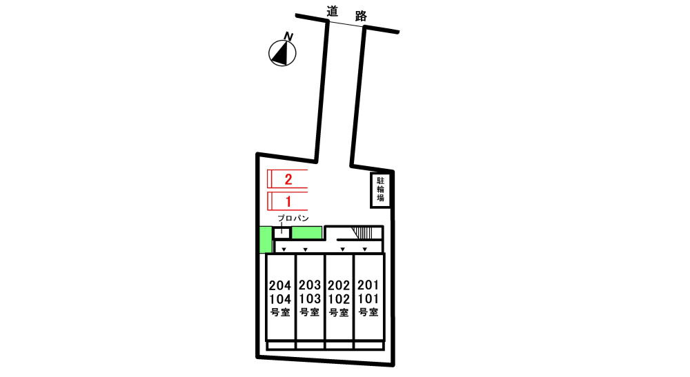 ミール西町の区画図|駐車場