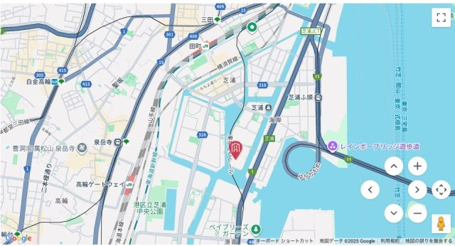 ★仲介手数料無料★ 芝浦アイランドケープタワー（南東向きリビングからレインボーブリッジを望める眺望）の地図
