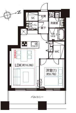 【間取り】 | ★仲介手数料無料★ 芝浦アイランドケープタワー（南東向きリビングからレインボーブリッジを望める眺望）