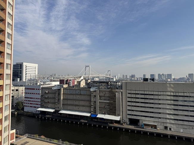 【展望】 | ★仲介手数料無料★ 芝浦アイランドケープタワー（南東向きリビングからレインボーブリッジを望める眺望）