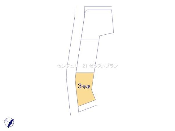 高崎市上中居町3期3棟 3号棟の区画図|区画図