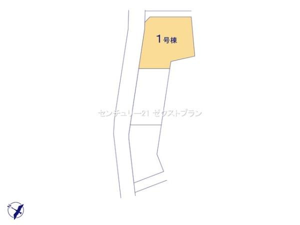 高崎市上中居町3期3棟 1号棟の区画図|区画図