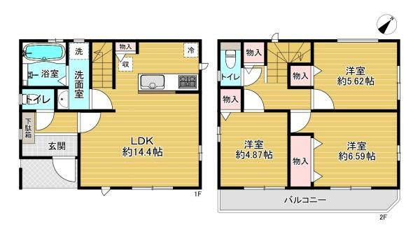 【間取り】 | 摂津市南別府町　新築戸建