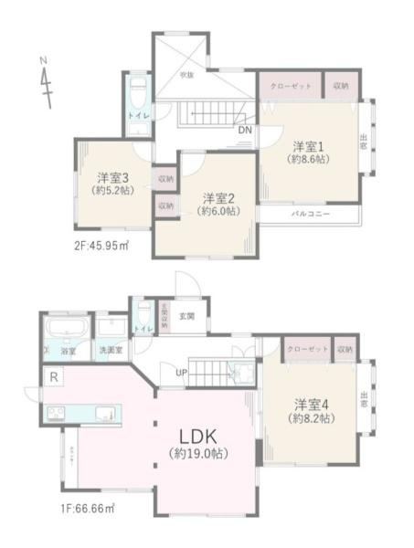 横浜市泉区西が岡２丁目の中古一戸建の間取り