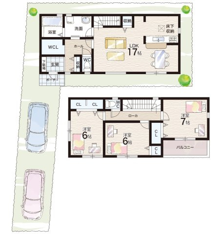 神戸市西区糀台　第2期　新築一戸建ての間取り|1号地