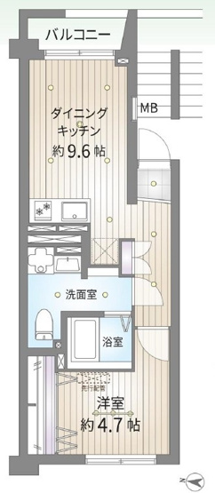 【間取り】 | 池袋本町第二ローヤルコーポ | 東向きの１DK、投資用としても自己利用としても利用可能です！