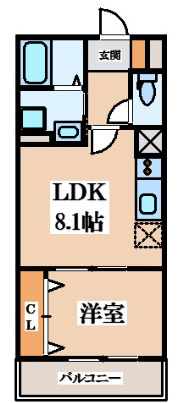 東大阪市金岡　築浅アパート　アート東大阪Bの間取り