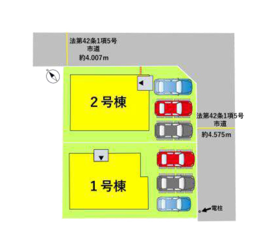 熊本市東区西原2丁目第5-2棟（2号棟）　の区画図|配置図（2号棟）