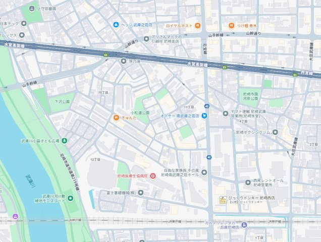 尼崎市南武庫之荘　新築一戸建ての地図