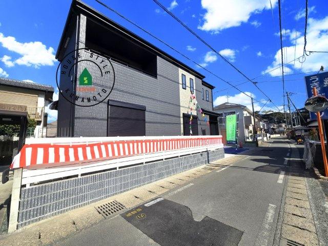 熊本市北区兎谷1丁目第1-1棟（1号棟）の前面道路含む現地写真|見学の時間などお気軽にお問い合わせ下さい。