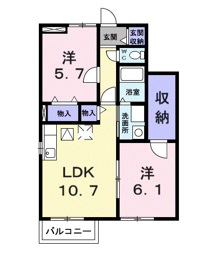グランデカメリア山の手Ⅰの間取り