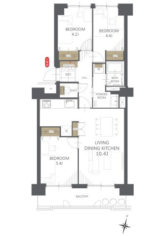 【間取り】ファミール大谷地 