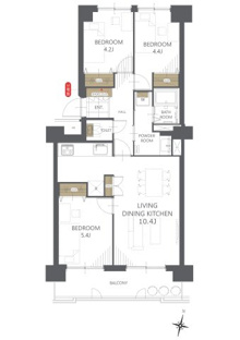 【間取り】ファミール大谷地 