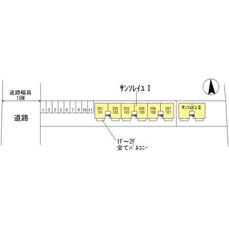 サンソレイユ　Ⅰの区画図