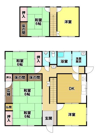 豊岡町長田　中古戸建の間取り|1階に居室が多いため、平屋のような感覚で生活動線を完結させることも可能です。将来のライフスタイルの変化を見据えても使い勝手が良く、長く住み続けられる工夫が詰まった、家族の成長を支え続ける住居です。