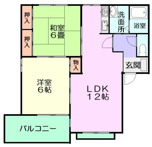 パークハイツA棟の間取り|使いやすい間取りです。