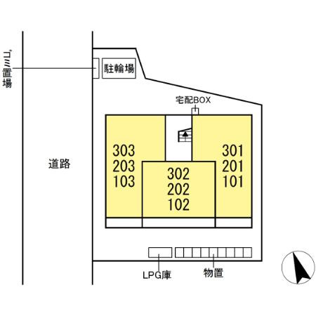 スカイハイ天神町の区画図