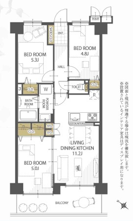 武庫川公園レックスマンションの間取り|間取図
