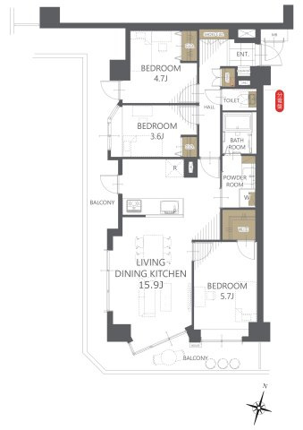 【間取り】ライオンズマンション衣笠公園 
