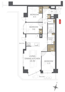 【間取り】ライオンズマンション衣笠公園 