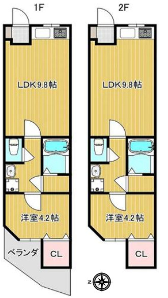 門真市桑才町　収益アパートの間取り