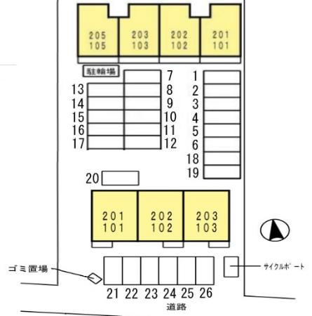 ディールーム清水東町Ⅱの区画図