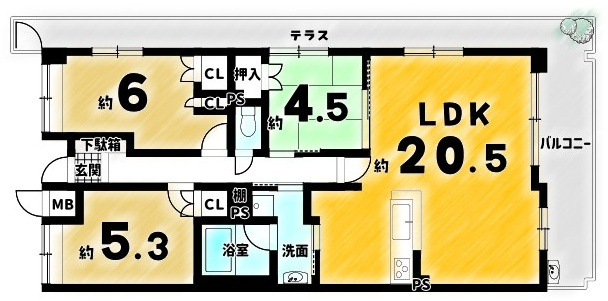クレステージ桃山の間取り