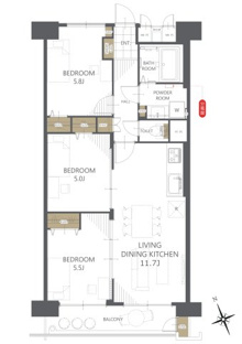 【間取り】新松戸南パークハウスＡ棟 