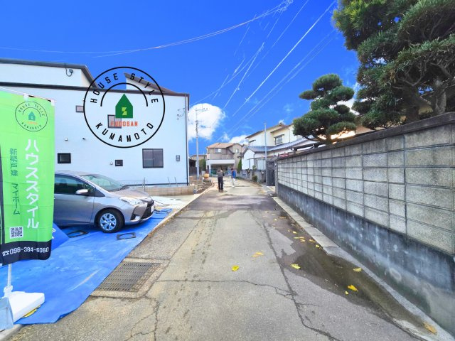 熊本市南区良町5丁目第1-4棟(1号棟)の前面道路含む現地写真|前面道路です。