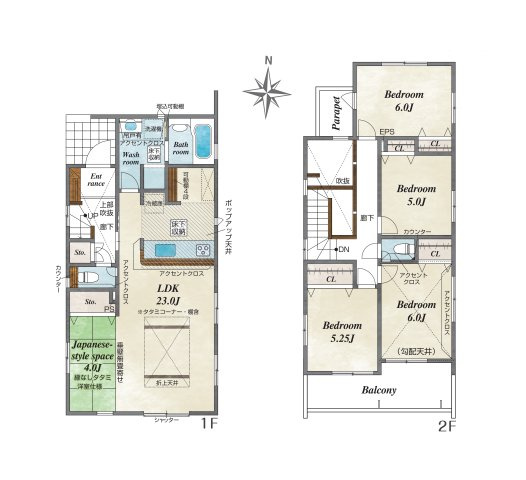熊本市南区良町5丁目第1-4棟(2号棟)の区画図|配置図（2号棟）