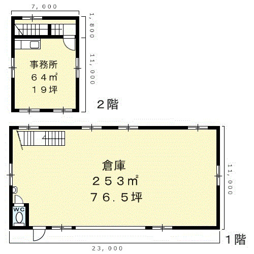 和歌山市狐島事務所付倉庫の間取り