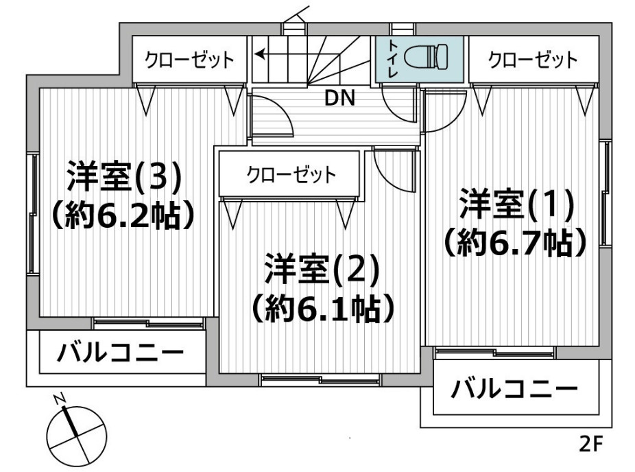 野田市上花輪　中古戸建　平成31年築　の間取り