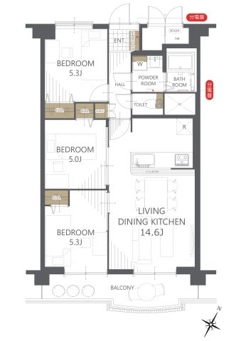 【間取り】向島ニュータウン第三街区C棟 