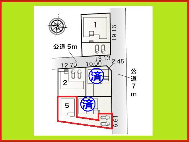 津島市江東町２丁目の新築一戸建の区画図|◇５号棟・区画図◇
