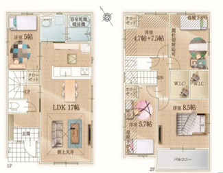 【間取り】 | 習志野市香澄三丁目　新築分譲住宅２号棟 | 習志野市香澄３丁目　２号棟　４LDK