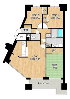 【間取り】 | ベルク浜寺公園 | 【南向き日当り良好】陽光たっぷり降りそそぐ明るいお住まいです♪ぜひ現地でお確かめください！