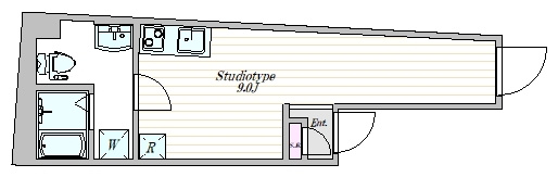 ザ・クラスアーバンス水道橋本郷の間取り|ワンルーム