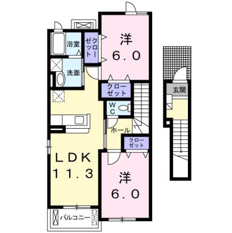 シャン・ド・フルールⅢの間取り