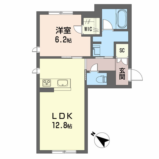 【間取り】 | べレオ　シャトノワール | 1LDK　WINクローゼット