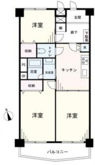 【間取り】 | カーサ常盤台 | 南向きのお部屋なので、陽当たり・通風良好です！