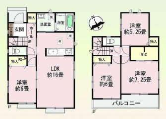 豊田市畝部東町2期　新築分譲住宅　全2棟　B号棟の間取り