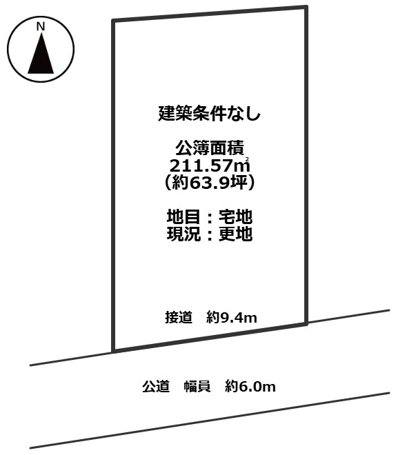 敦賀市三島町一丁目63坪売地の土地図