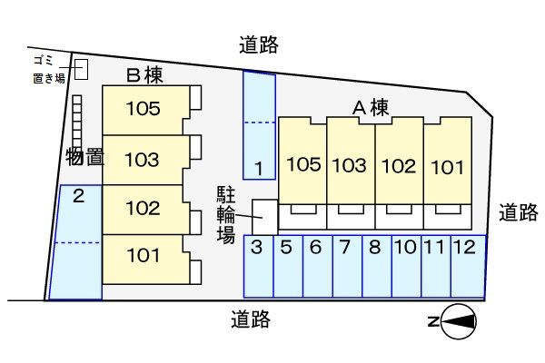 フレ　シャトー　Ａ棟の区画図