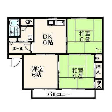 熊本市東区御領８丁目のアパートの間取り