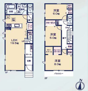 【間取り】 | 千葉市中央区仁戸名町　新築分譲住宅１号棟 | 千葉市中央区仁戸名町　１号棟　３LDK