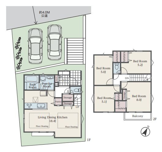 【区画図】 | 板橋区西台２丁目　建築条件付売地 | 4LDK・建物面積134.81ｍ2・建物参考価格1800万