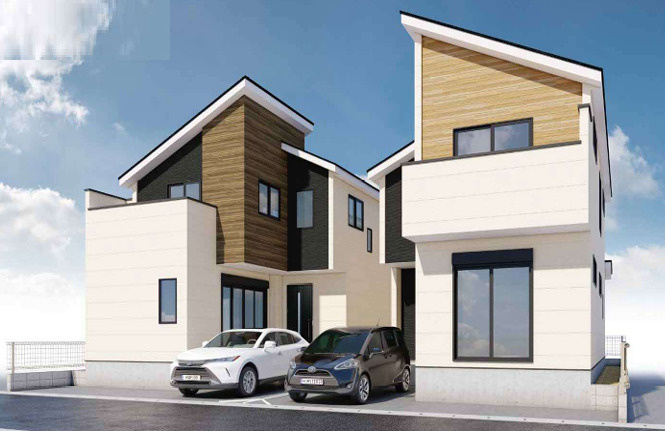 【仲介手数料無料】所沢市北中６期　全２棟　１棟　所沢市新築住宅は西武ハウジングの外観パース