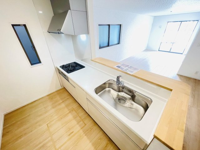 豊田市明和町第6　新築分譲住宅　全2棟　1号棟のキッチン|浄水器一体型水栓です。