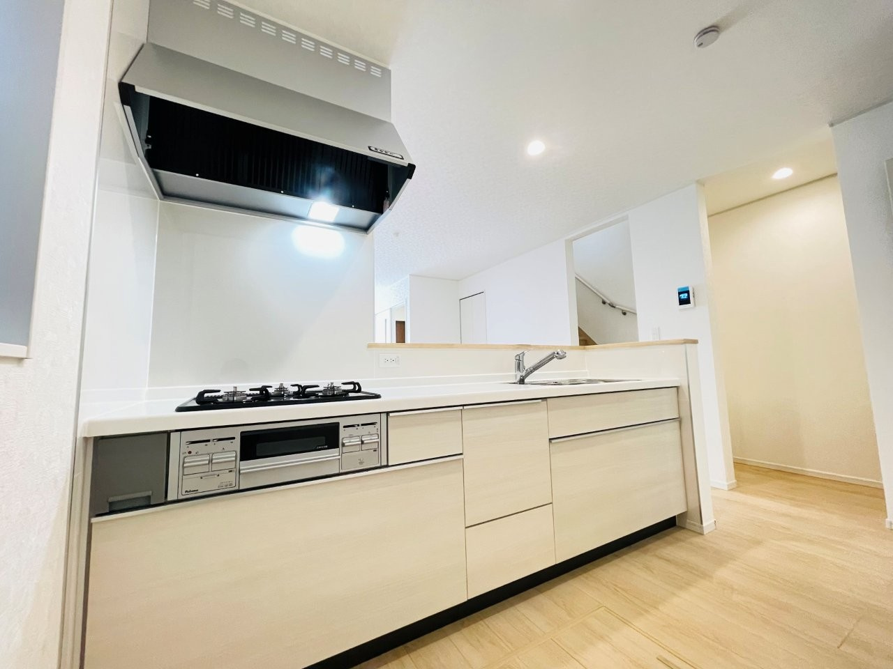 豊田市明和町第6　新築分譲住宅　全2棟　1号棟のキッチン|使い勝手の良いシステムキッチン。